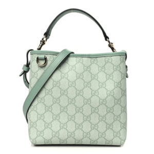 Pre-owned Gucci GG Supreme Monogram Emblem Small Shoulder Bag Sage Green