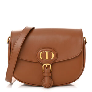 Pre-owned Dior Box Calfskin Medium Bobby Flap Golden Saddle