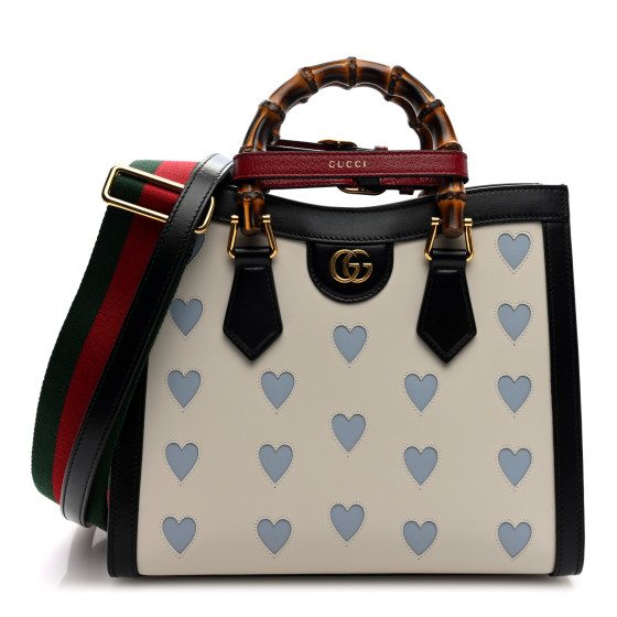 Pre-owned Gucci Calfskin Lovelight Small Diana Tote Bag Mystic White Paradise Cloude Multicolor