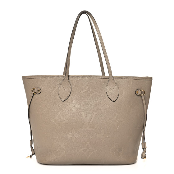 Pre-owned Louis Vuitton Empreinte Monogram Giant Neverfull MM Tourterelle