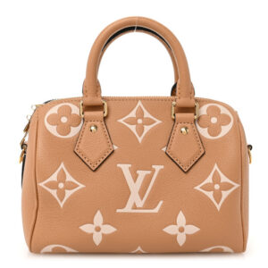 Pre-owned Louis Vuitton Empreinte Monogram Giant Speedy Bandouliere 20 Arizona Creme