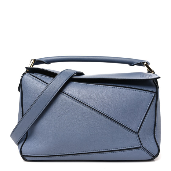Pre-owned Loewe Calfskin Small Puzzle Bag Atlantic Blue