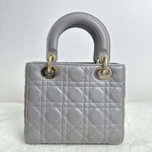 Pre-owned BJ1109905018 Dior Lady Dior Grey Lambskin  Handbag