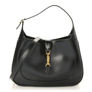 Pre-owned Gucci Boarded Dyana Lux Calfskin Medium Jackie 1961 Hobo Black