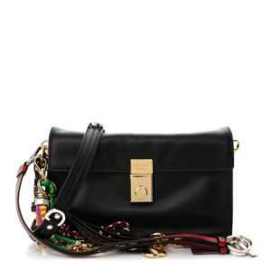 Pre-owned Prada Calfskin Soft Sound Charms Shoulder Bag Black