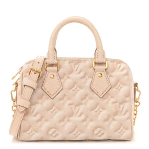 Pre-owned Louis Vuitton Empreinte Monogram Summer Stardust Speedy Bandouliere 20 Beige Clair