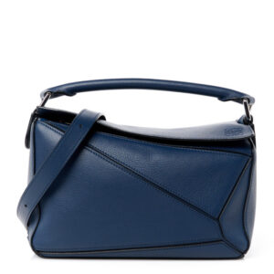 Pre-owned Loewe Calfskin Small Puzzle Bag Ocean