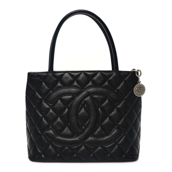Pre-owned Chanel Caviar Quilted Medallion Tote Black