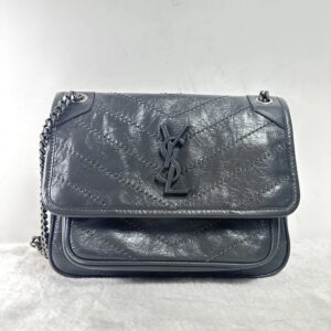 Pre-owned BJ1102105010 Yves Saint Laurent Niki Dark Grey Calfskin Shoulder Bag Crossbody Bag
