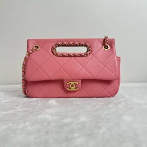 Pre-owned Chanel Classic Flap Pink Cowhide Shoulder Bag Handbag Crossbody Bag