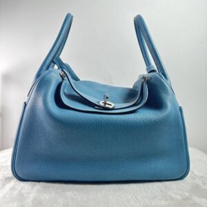 Pre-owned Hermès Lindy Blue TC Calfskin Handbag BJ2014