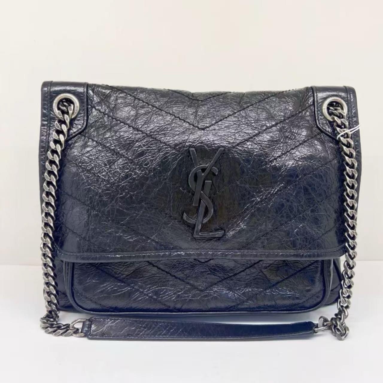 Pre-owned BJ110990501 YSL Niki Black Shouder Bag Calfakin